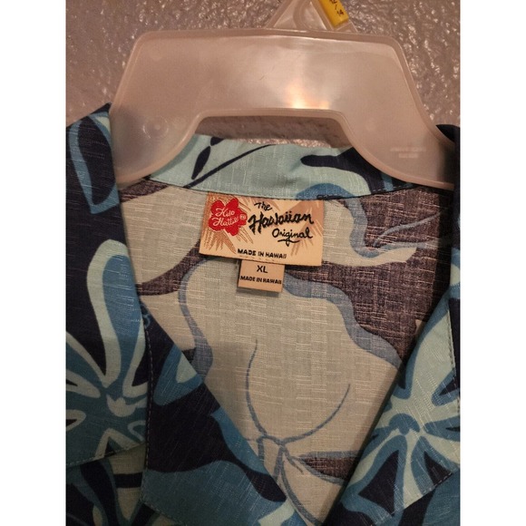 NWT Hilo Hattie Womens Blue Hawaiian‎ Shirt Aloha Camp Hibiscus Short Sleeve - Picture 4 of 5